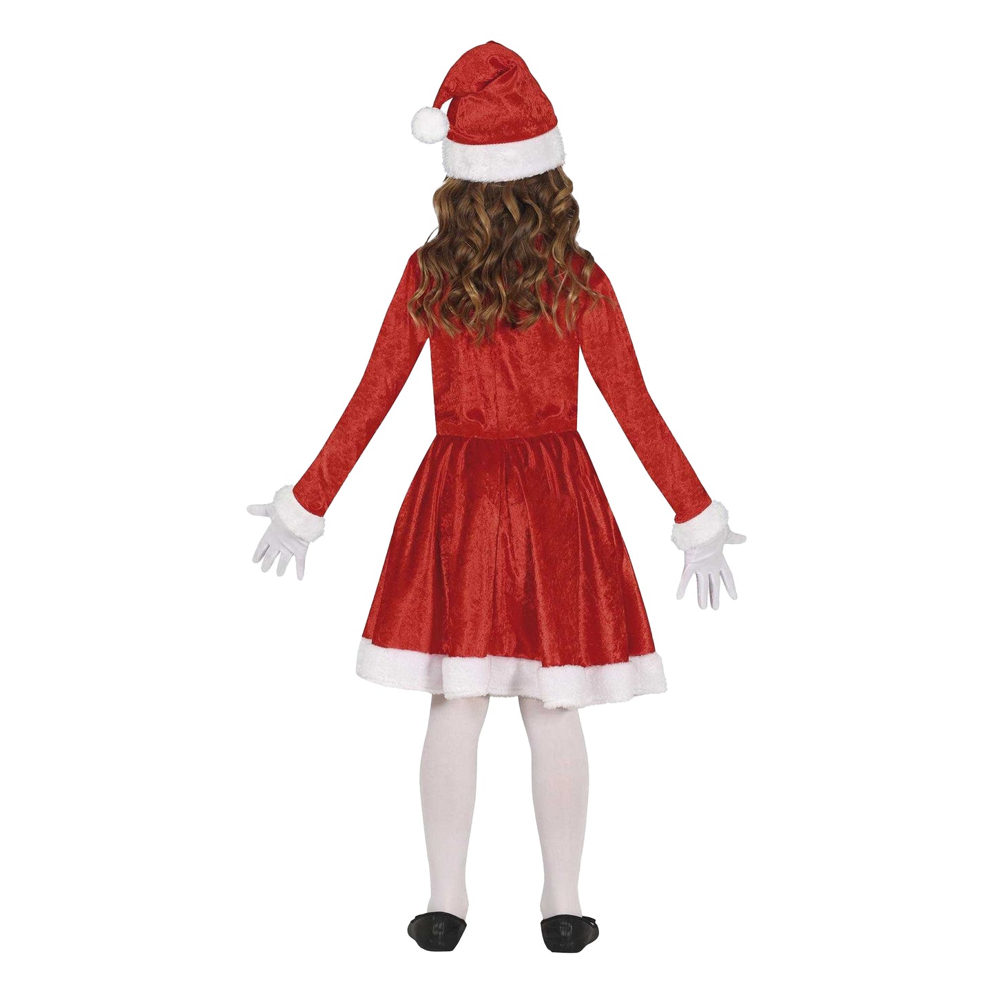 Red-White - Back - Fiestas Guirca Girls Mrs Claus Velvet Christmas Costume Set