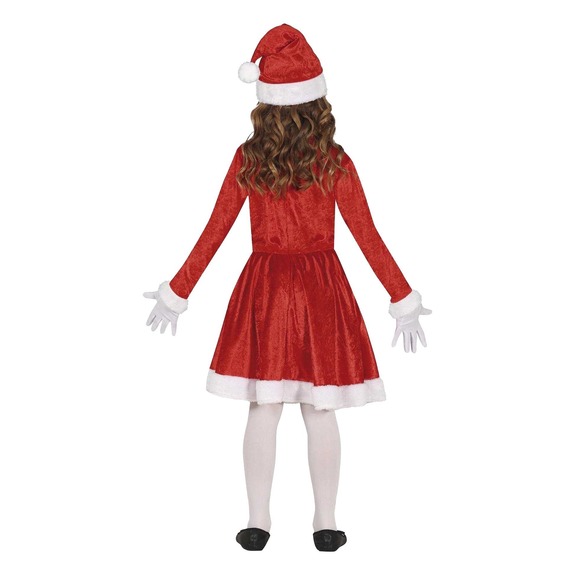 Red-White - Back - Fiestas Guirca Girls Mrs Claus Velvet Christmas Costume Set