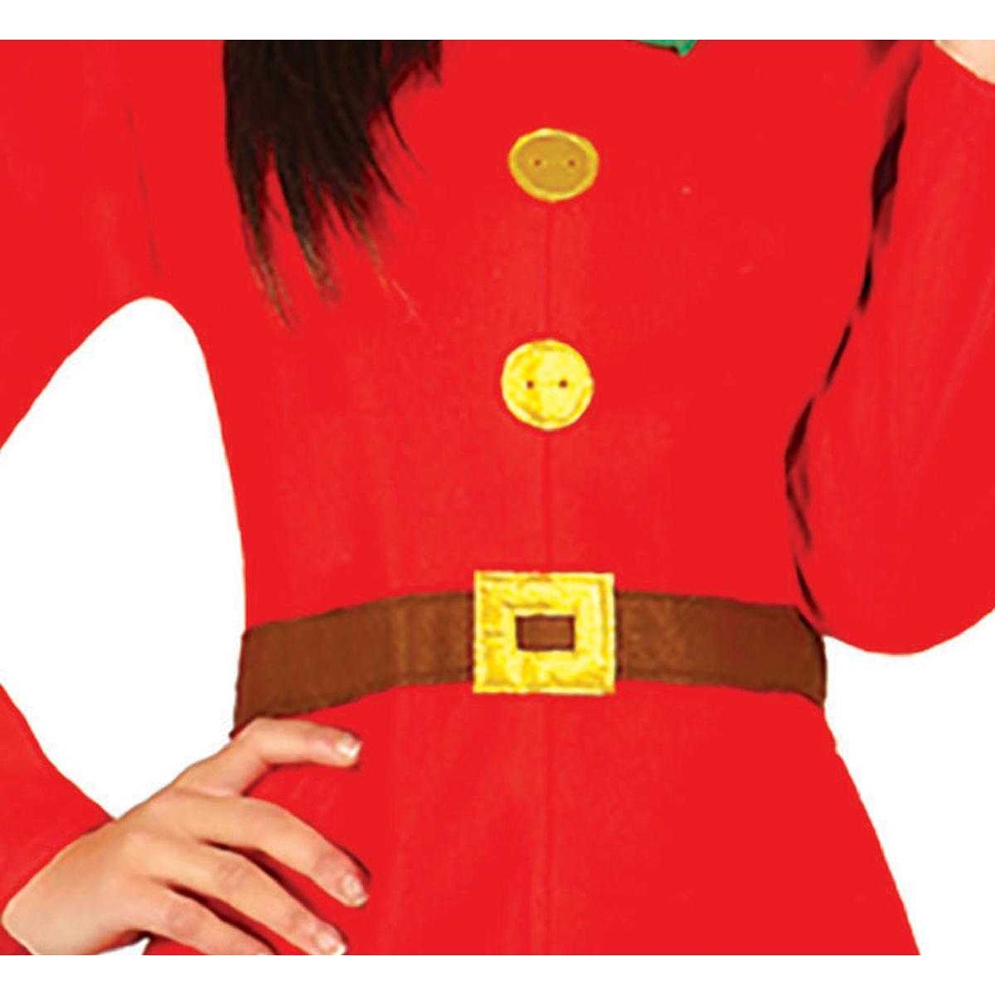 Red-Green - Side - Fiestas Guirca Womens-Ladies Elf Christmas Costume Set