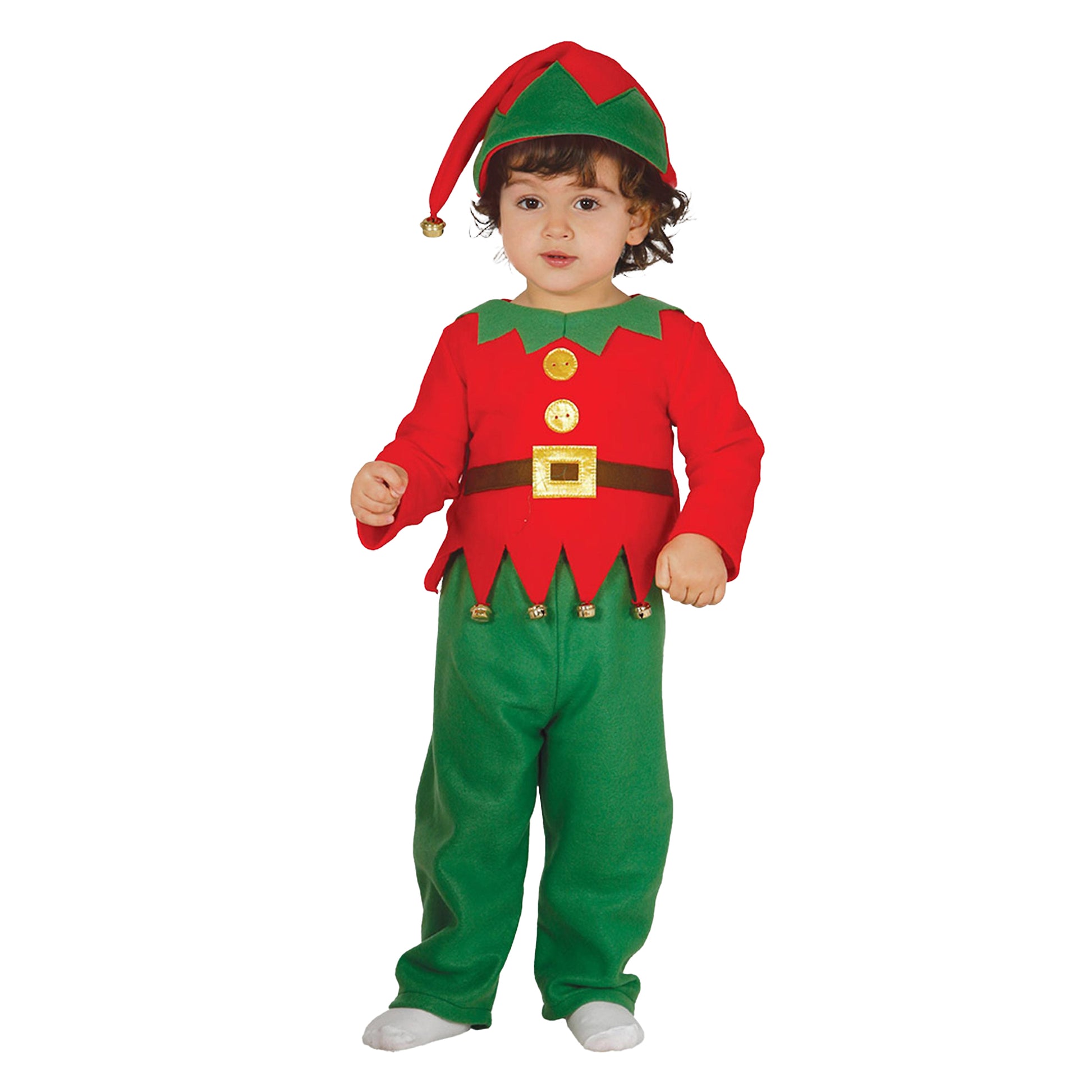 Red-Green - Front - Fiestas Guirca Baby Elf Christmas Costume Set