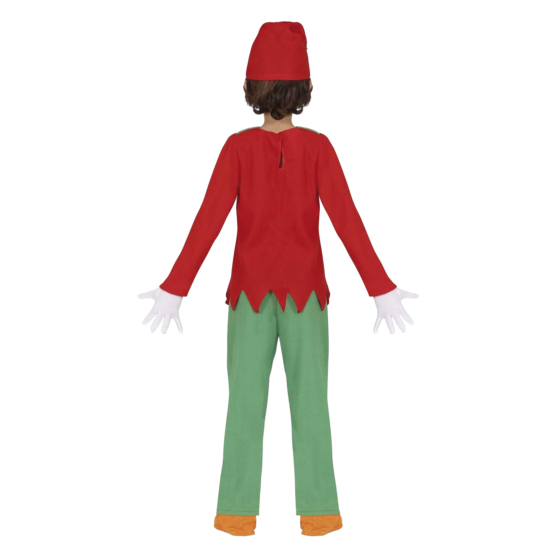 Red-Green - Back - Fiestas Guirca Childrens-Kids Elf Christmas Costume