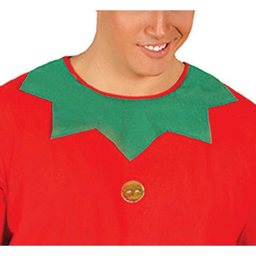 Red-Green - Side - Fiestas Guirca Mens Elf Christmas Costume Set