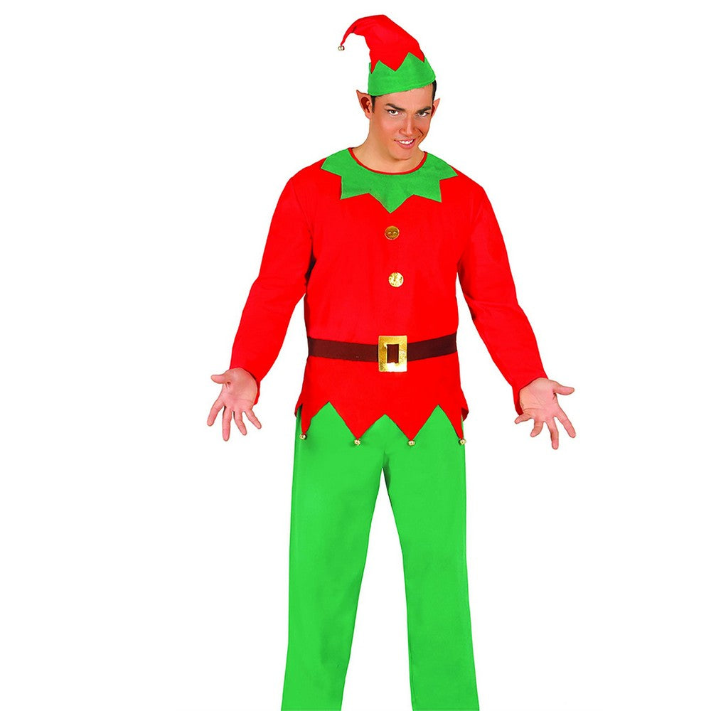 Red-Green - Front - Fiestas Guirca Mens Elf Christmas Costume Set