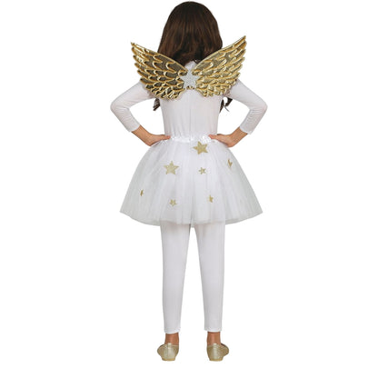 White-Golden - Back - Fiestas Guirca Childrens-Kids Angel Costume Set