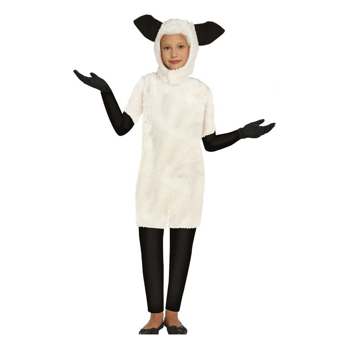 White-Black - Front - Fiestas Guirca Childrens-Kids Sheep Costume Set