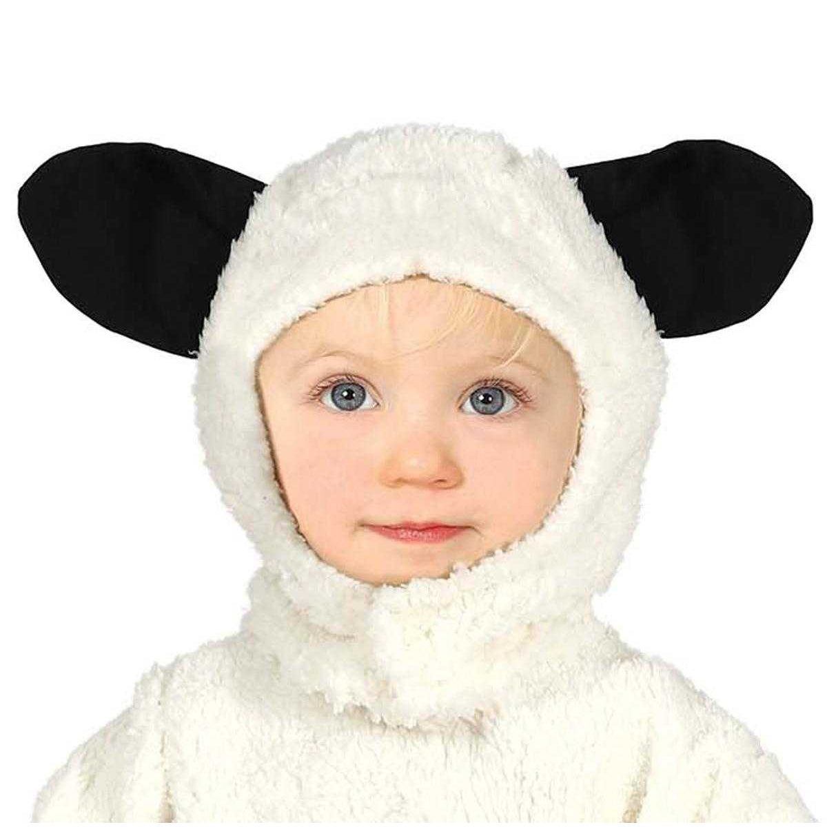 White-Black - Back - Fiestas Guirca Baby Sheep Costume Set