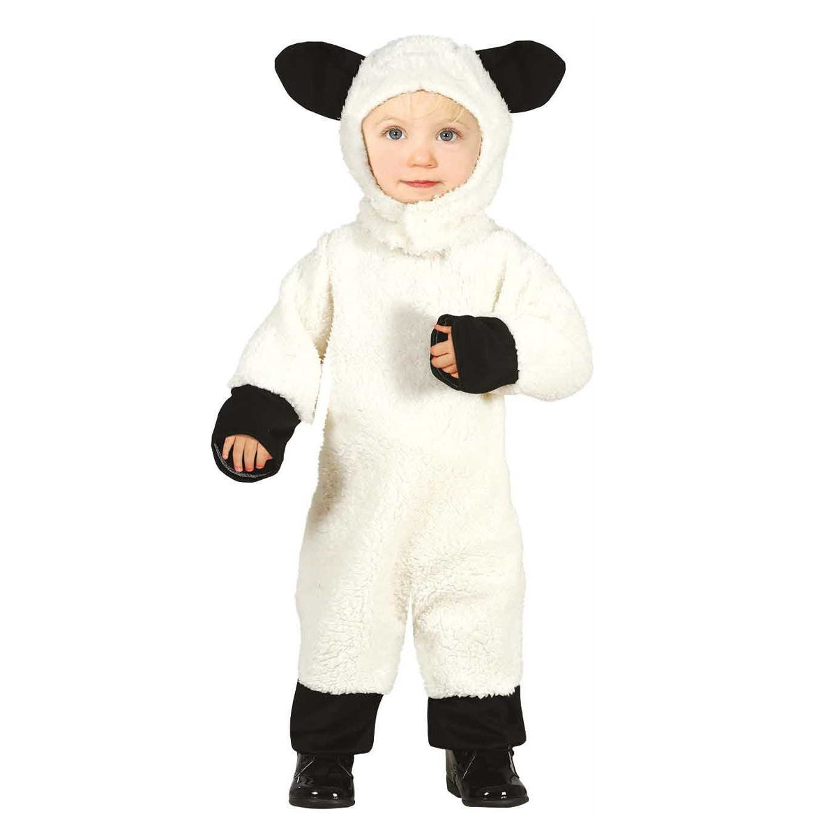 White-Black - Front - Fiestas Guirca Baby Sheep Costume Set