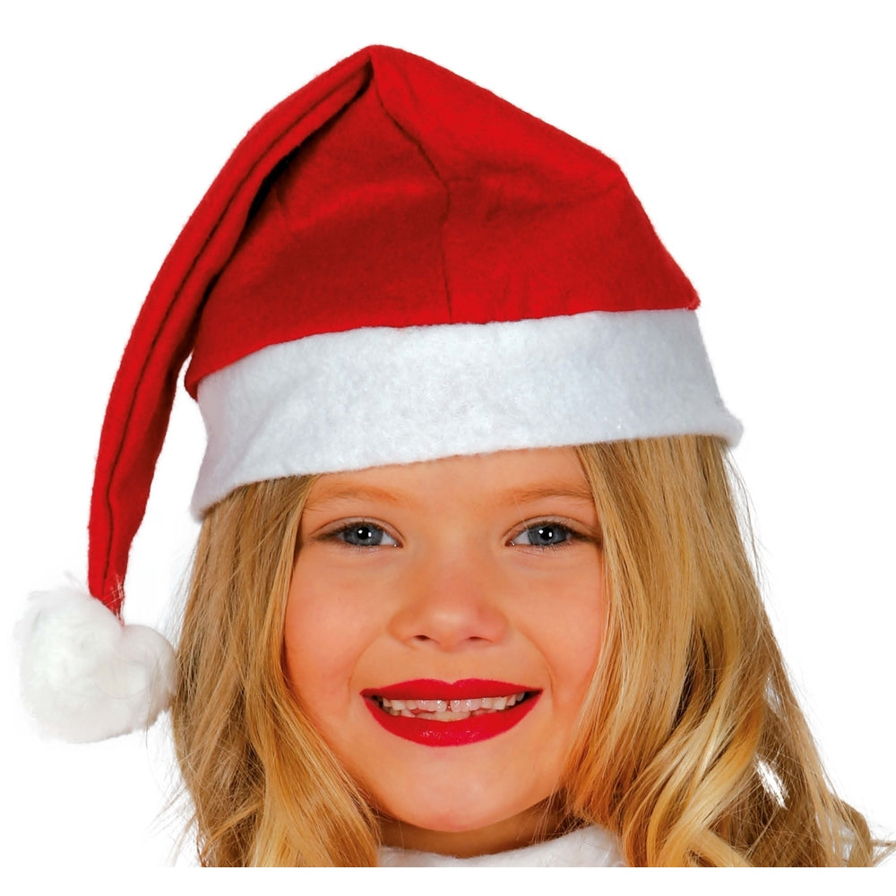 Red-White - Back - Fiestas Guirca Childrens-Kids Christmas Santa Hat