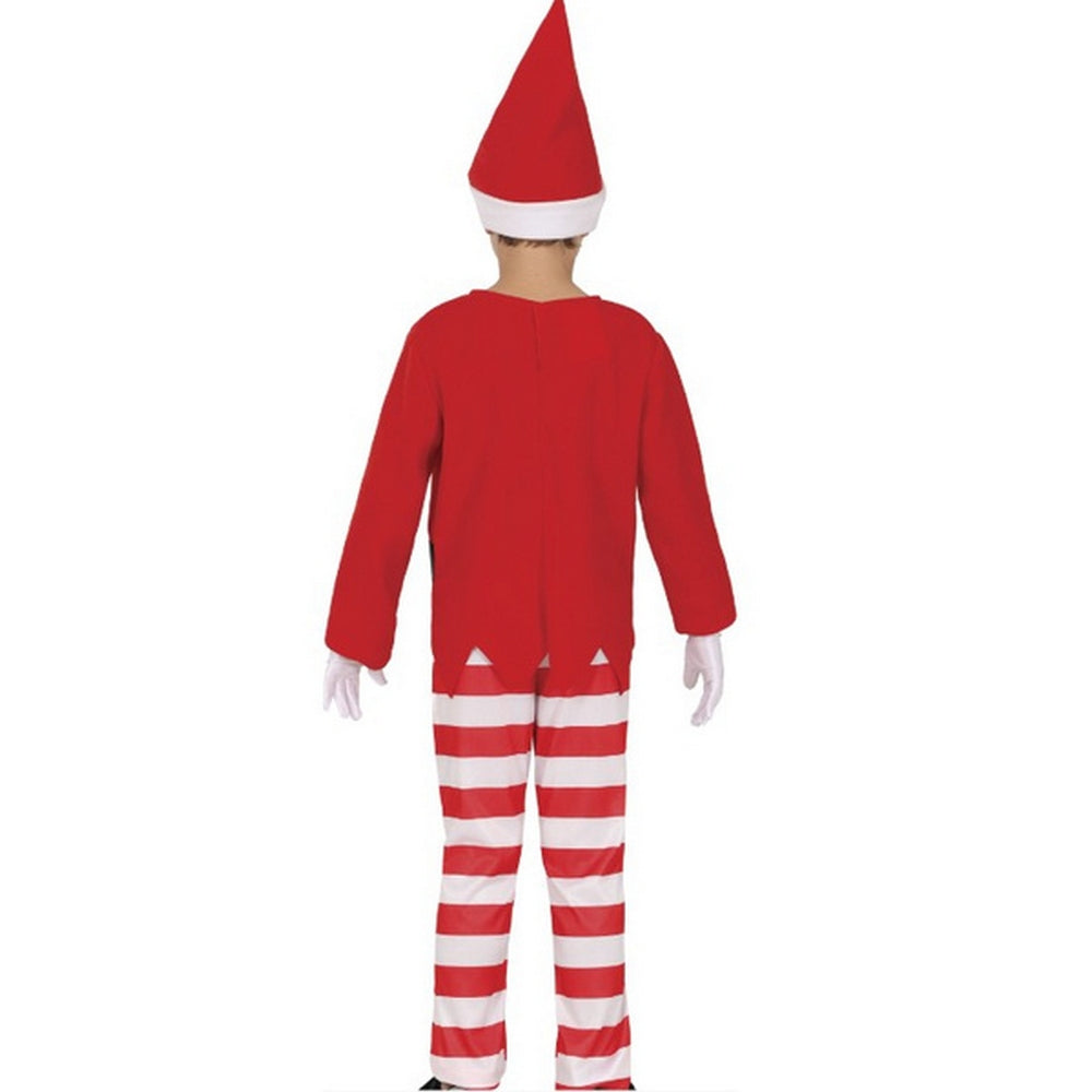 Red-White - Back - Fiestas Guirca Boys Naughty Elf Christmas Costume Set