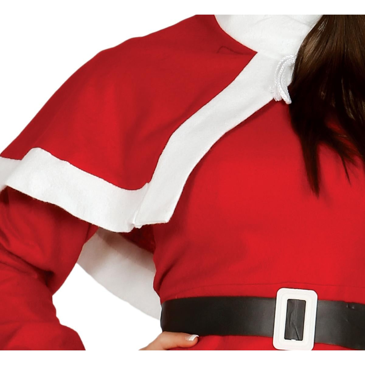 Red-White - Side - Fiestas Guirca Womens-Ladies Mrs Claus Christmas Costume Set