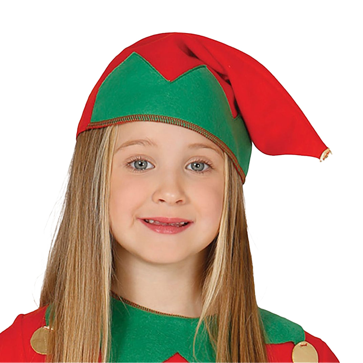 Red-Green - Back - Fiestas Guirca Girls Elf Christmas Costume Set