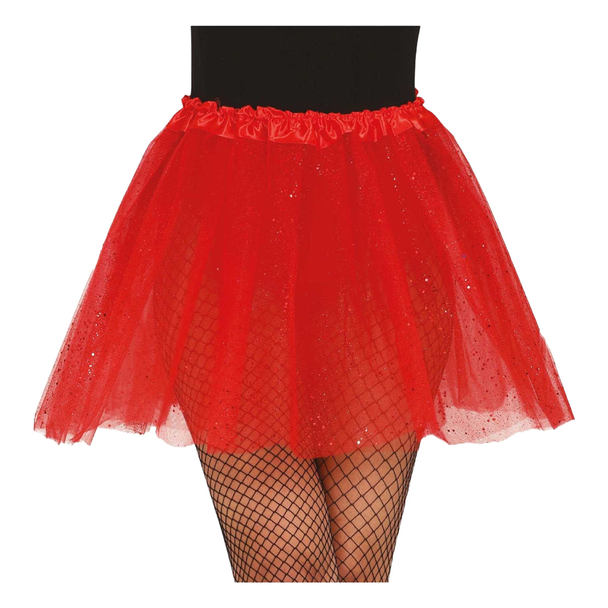 Red - Back - Fiestas Guirca Womens-Ladies Glitter Party Tutu Skirt