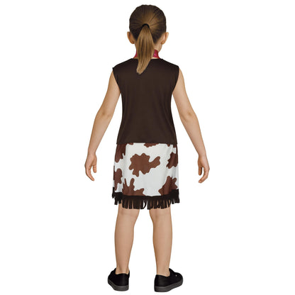 Brown-White - Back - Fiestas Guirca Girls Cowgirl Costume Set