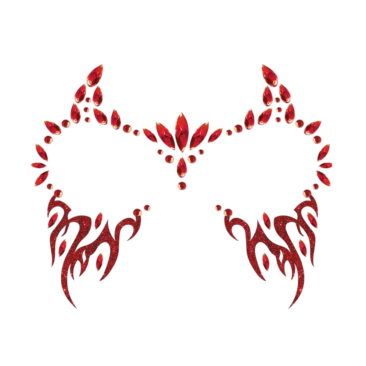 Red - Front - Fiestas Guirca Devil Halloween Self Adhesive Face Jewels