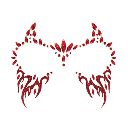 Red - Front - Fiestas Guirca Devil Halloween Self Adhesive Face Jewels