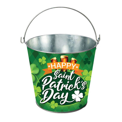 Green - Front - Fiestas Guirca Metal Bucket St Patricks Day Table Decoration