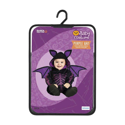 Black-Purple - Close up - Fiestas Guirca Baby Bat Hooded Costume Set