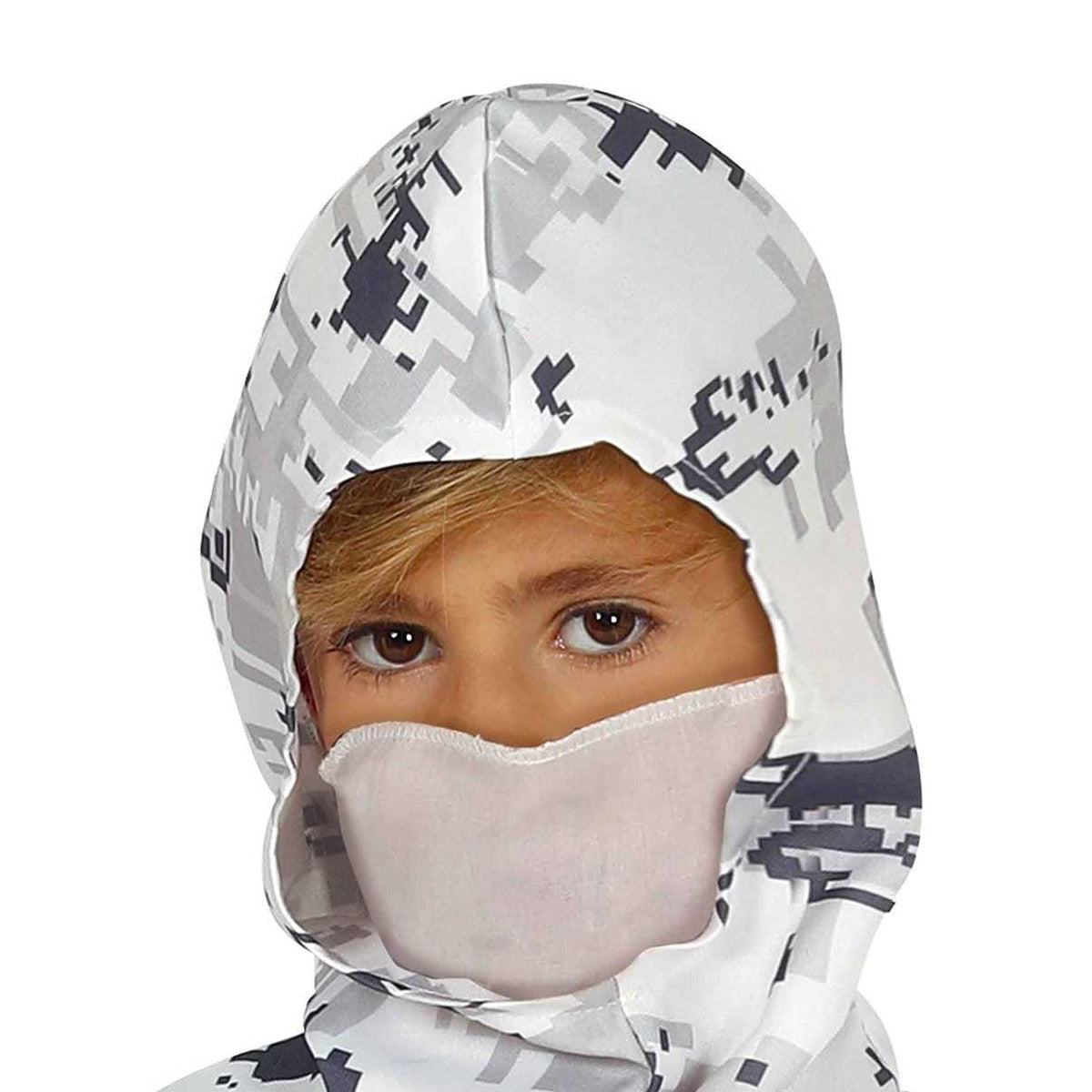 White-Black - Back - Fiestas Guirca Childrens-Kids Arctic Soldier Costume Set