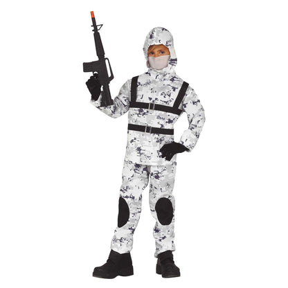 White-Black - Front - Fiestas Guirca Childrens-Kids Arctic Soldier Costume Set