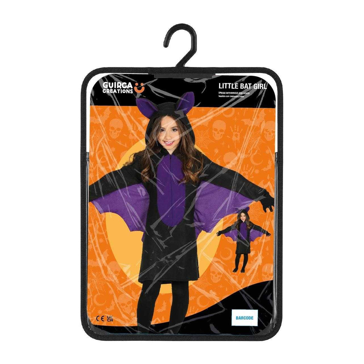 Black-Purple - Close up - Fiestas Guirca Girls Bat Costume Dress