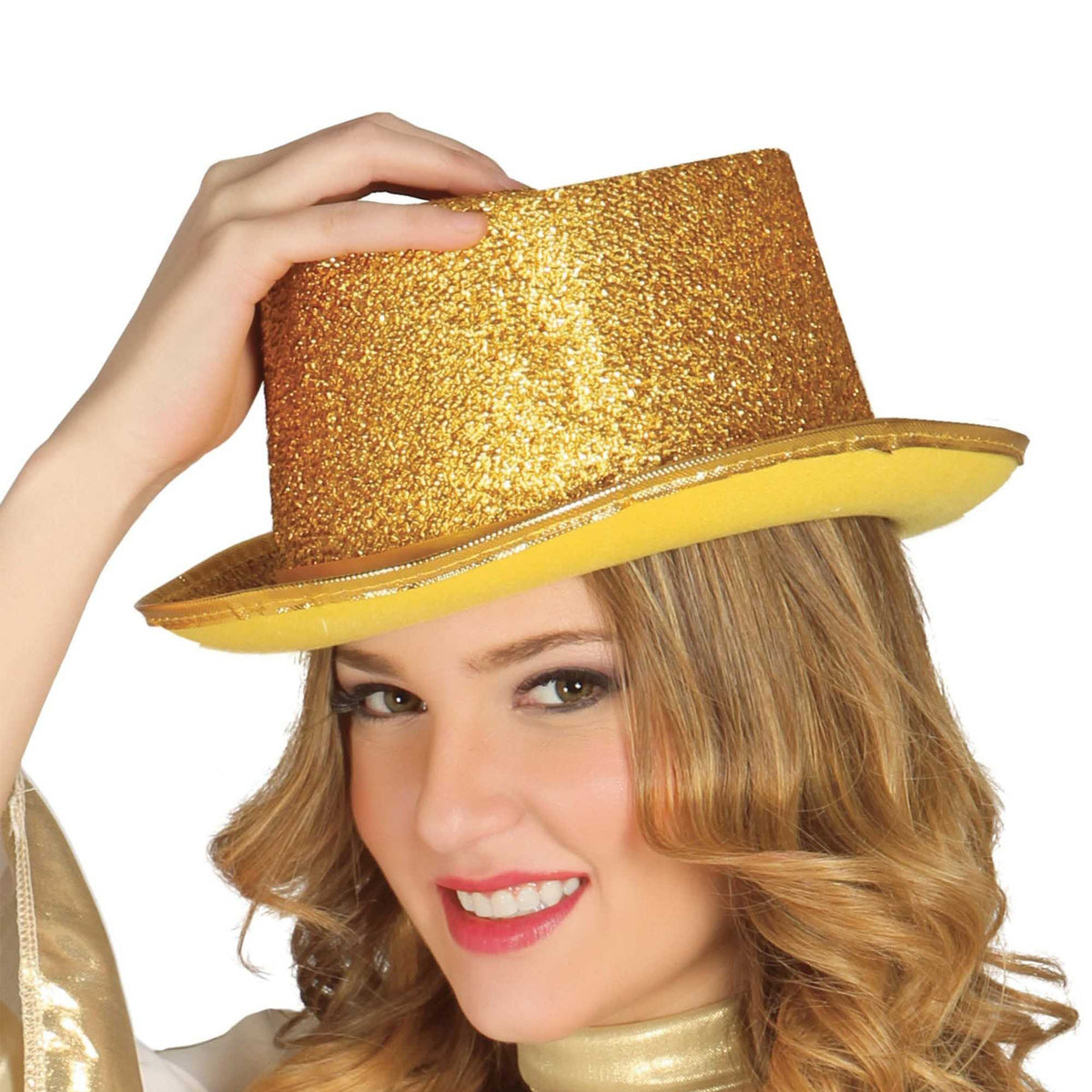 Gold - Lifestyle - Fiestas Guirca Unisex Adult Glitter Top Hat