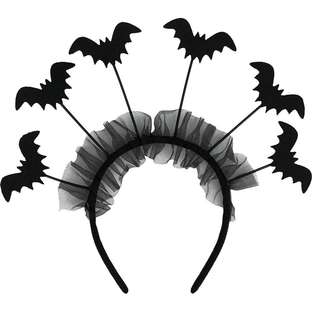 Black - Side - Fiestas Guirca Womens-Ladies Bat Halloween Headband