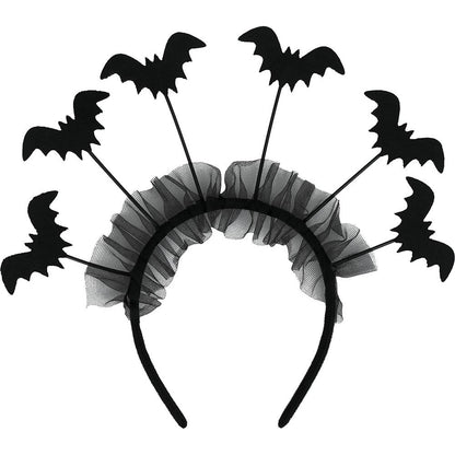 Black - Side - Fiestas Guirca Womens-Ladies Bat Halloween Headband