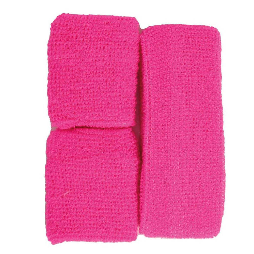 Pink - Back - Fiestas Guirca Terrycloth Plain Accessories Set