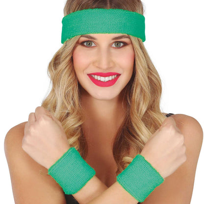 Green - Side - Fiestas Guirca Terrycloth Plain Accessories Set