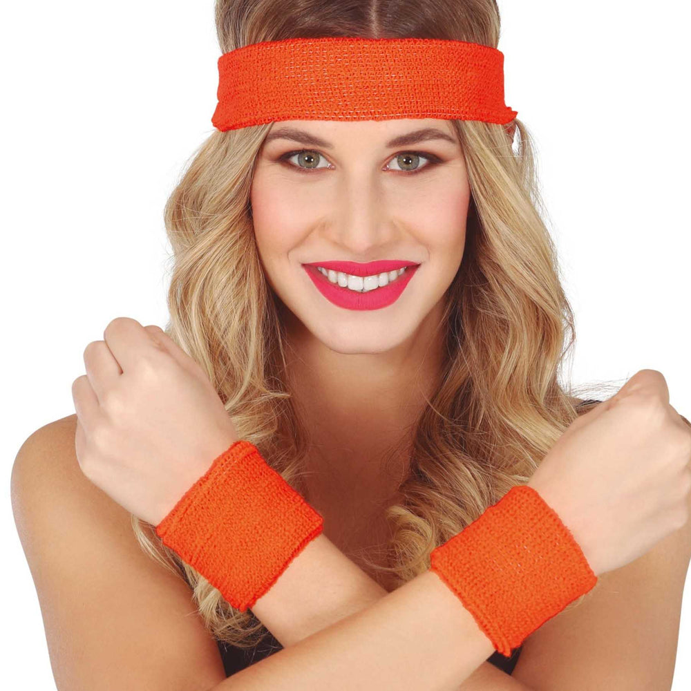 Orange - Side - Fiestas Guirca Terrycloth Plain Accessories Set