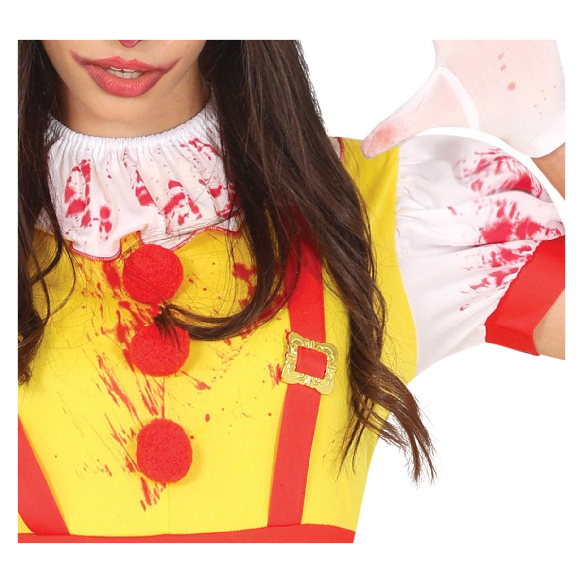 Yellow-Red - Side - Fiestas Guirca Unisex Adult Killer Clown Halloween Costume