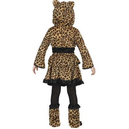 Brown-Black - Back - Fiestas Guirca Girls Leopard Print Costume