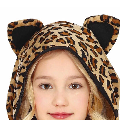 Brown-Black - Pack Shot - Fiestas Guirca Girls Leopard Print Costume