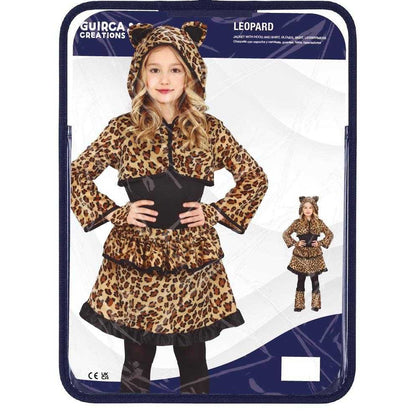 Brown-Black - Close up - Fiestas Guirca Girls Leopard Print Costume