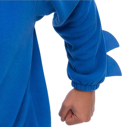 Blue - Side - Fiestas Guirca Mens Hedgehog Hooded Jumpsuit