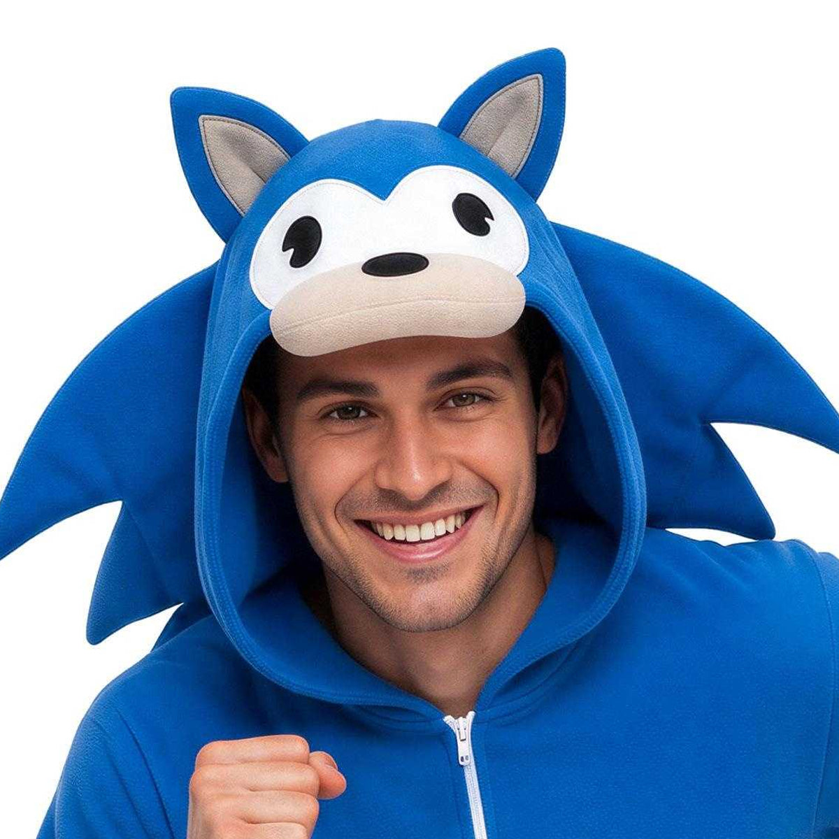 Blue - Lifestyle - Fiestas Guirca Mens Hedgehog Hooded Jumpsuit