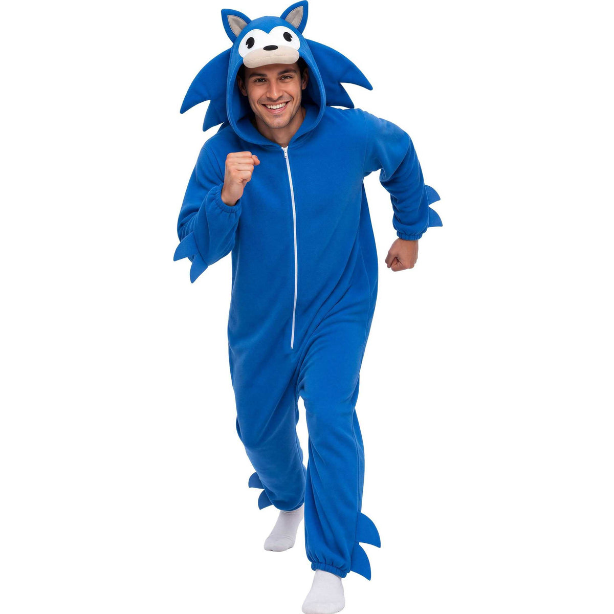 Blue - Front - Fiestas Guirca Mens Hedgehog Hooded Jumpsuit