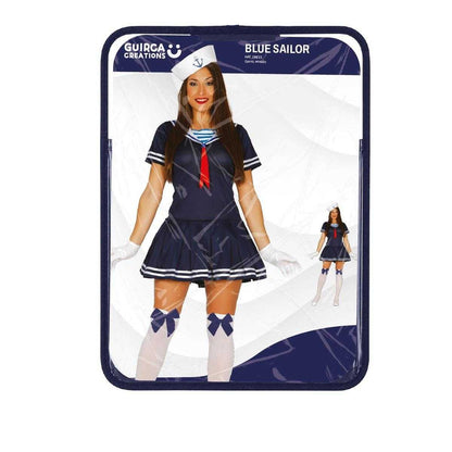 Blue-White - Close up - Fiestas Guirca Womens-Ladies Sailor Costume