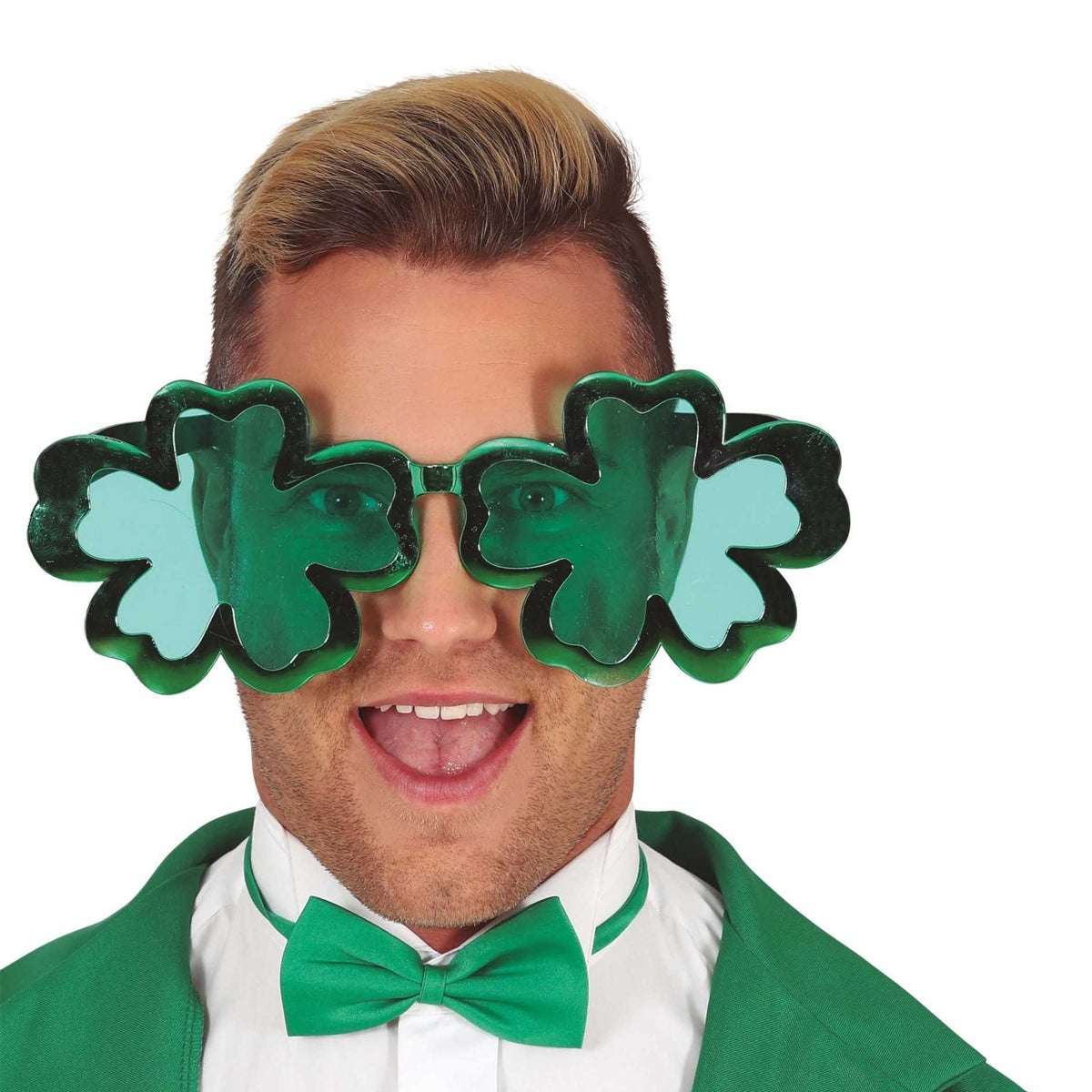 Green - Pack Shot - Fiestas Guirca Shamrock St Patricks Day Glasses