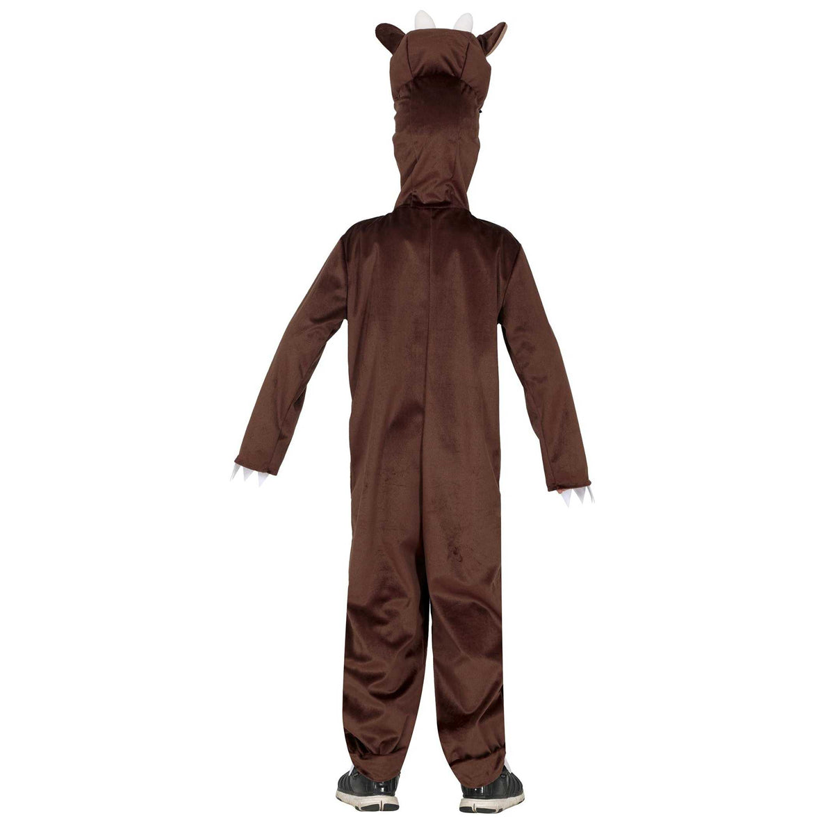 Brown - Back - Fiestas Guirca Childrens-Kids Monster Hooded Costume