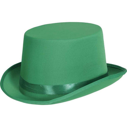 Green - Back - Fiestas Guirca Plain Satin Top Hat