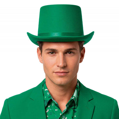 Green - Lifestyle - Fiestas Guirca Plain Satin Top Hat