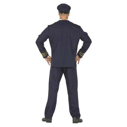 Blue - Back - Fiestas Guirca Mens Pilot Costume Set