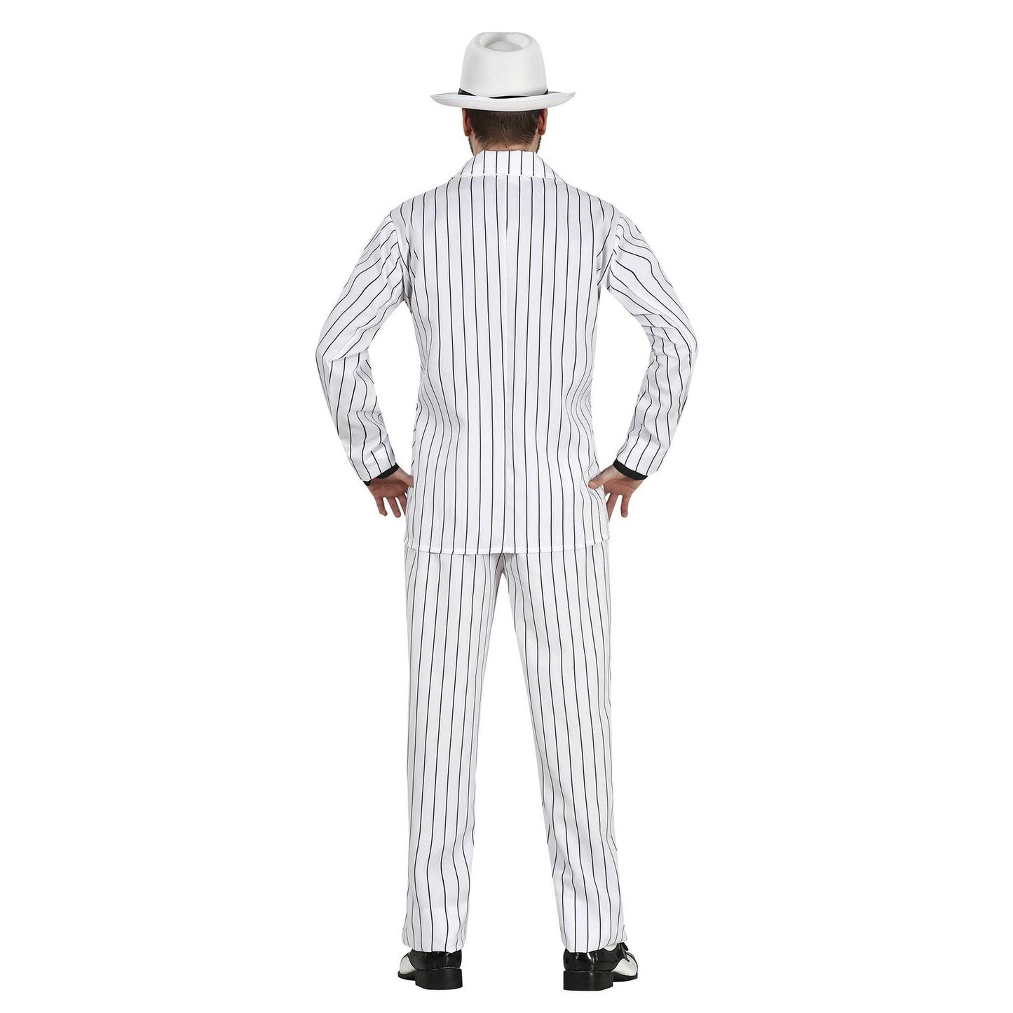White-Black - Back - Fiestas Guirca Mens Gangster Costume Dress Set