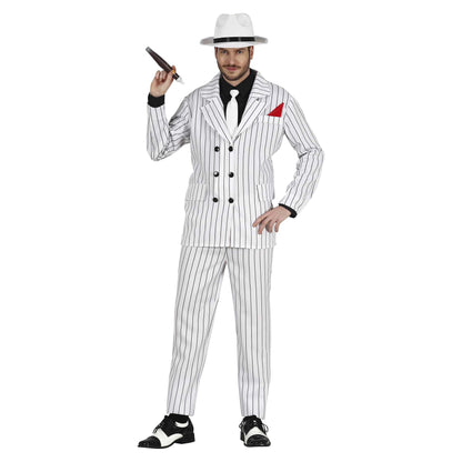 White-Black - Front - Fiestas Guirca Mens Gangster Costume Dress Set
