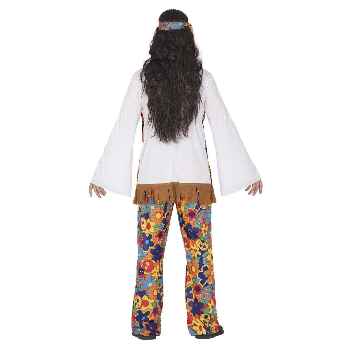 Multicoloured - Back - Fiestas Guirca Mens Hippie Flower Costume Set