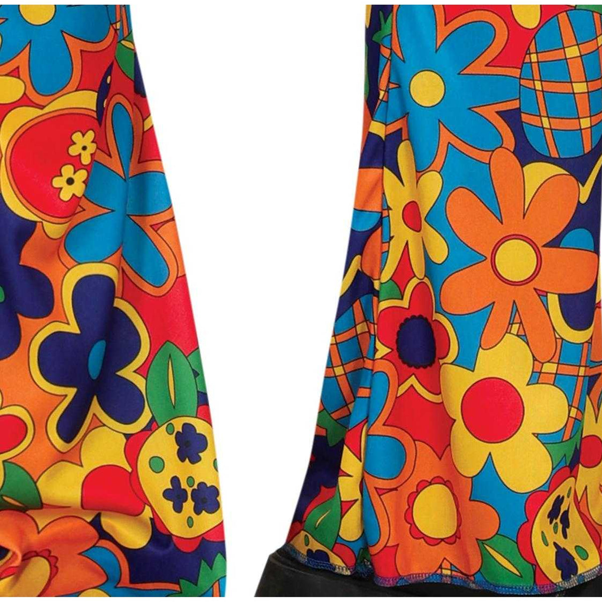 Multicoloured - Pack Shot - Fiestas Guirca Mens Hippie Flower Costume Set