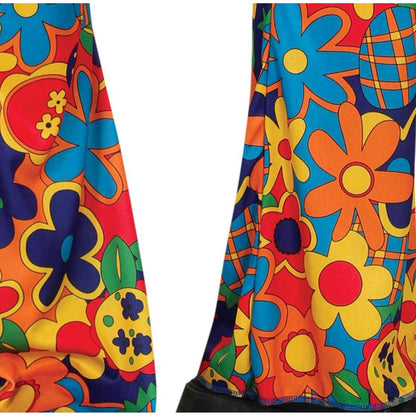 Multicoloured - Pack Shot - Fiestas Guirca Mens Hippie Flower Costume Set