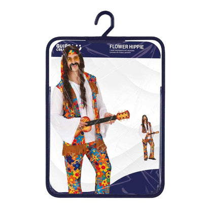 Multicoloured - Close up - Fiestas Guirca Mens Hippie Flower Costume Set