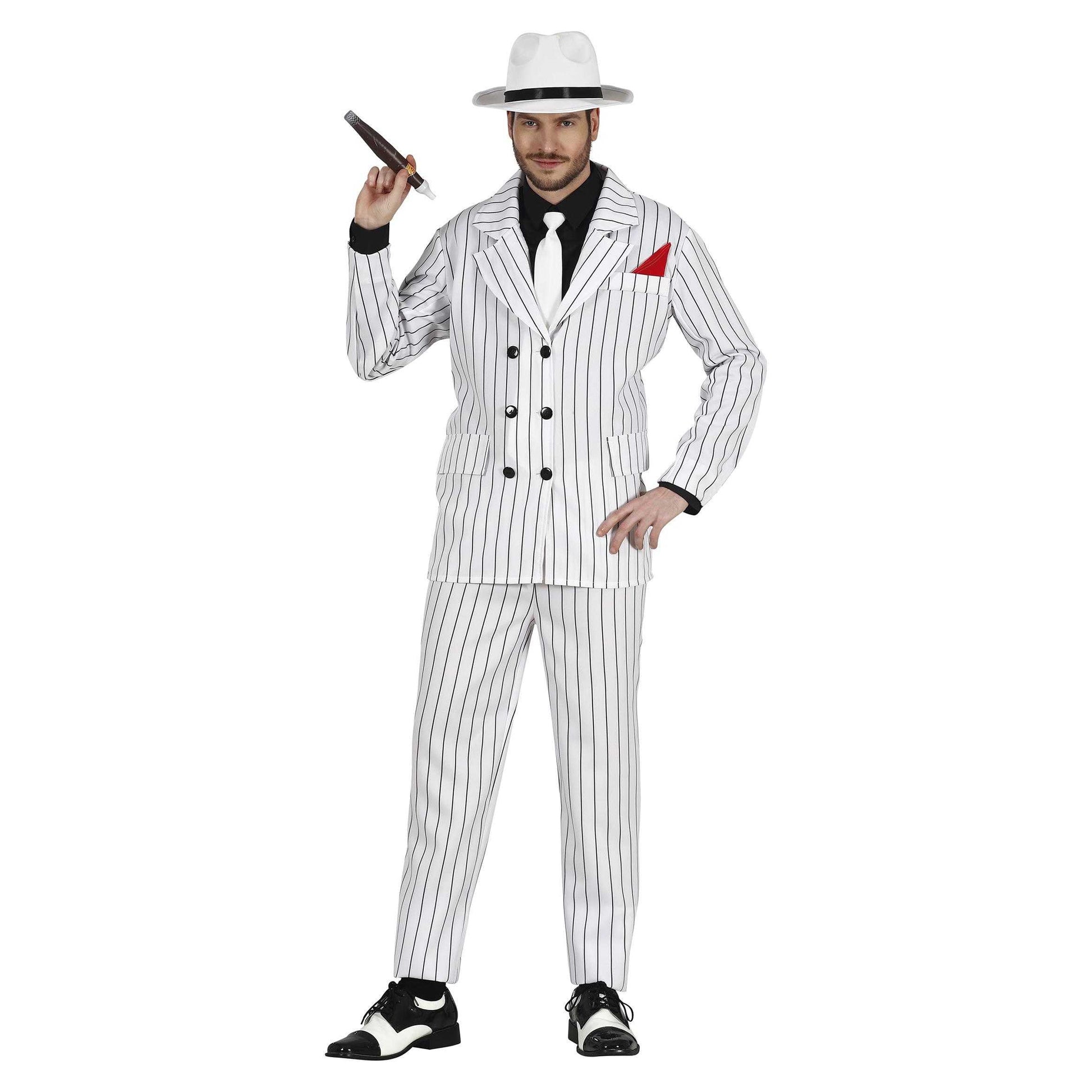 White-Black - Front - Fiestas Guirca Mens Gangster Costume Dress Set